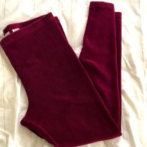 Ribbed velour leggings